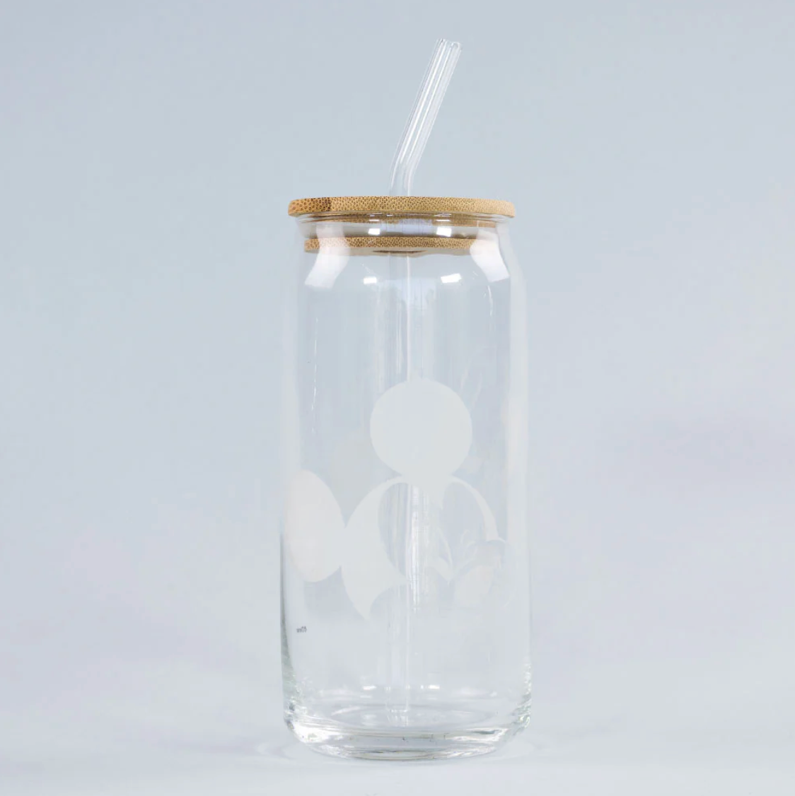 Vaso Vidrio Con Tapa Bamboo 600ml Summer Disney Mickey Minnie