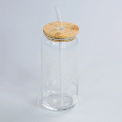 Vaso Vidrio Con Tapa Bamboo 600ml Summer Disney Mickey Minnie