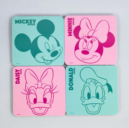 Set 4 Posavaso Summer Disney Mickey Minnie Daisy Donald