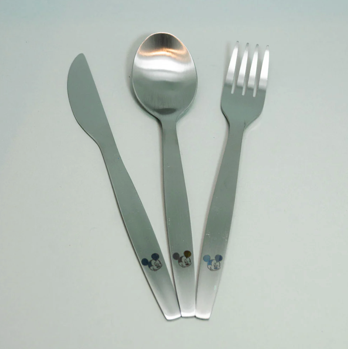 x Mayor Set Tenedor y Cuchara Summer Mickey y Minnie Disney