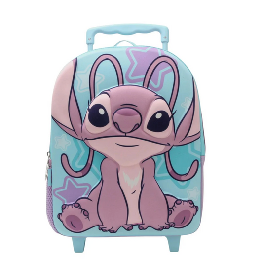 Mochila con Ruedas 3D Face Angel & Stitch