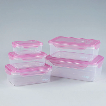 Set 5 Hermeticos Apilables Keep Rosa