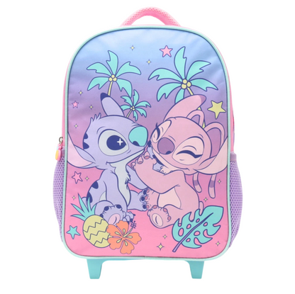Mochila Stitch & Angel con Ruedas Infantil 15"
