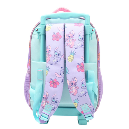 Mochila Stitch & Angel con Ruedas Infantil 15"