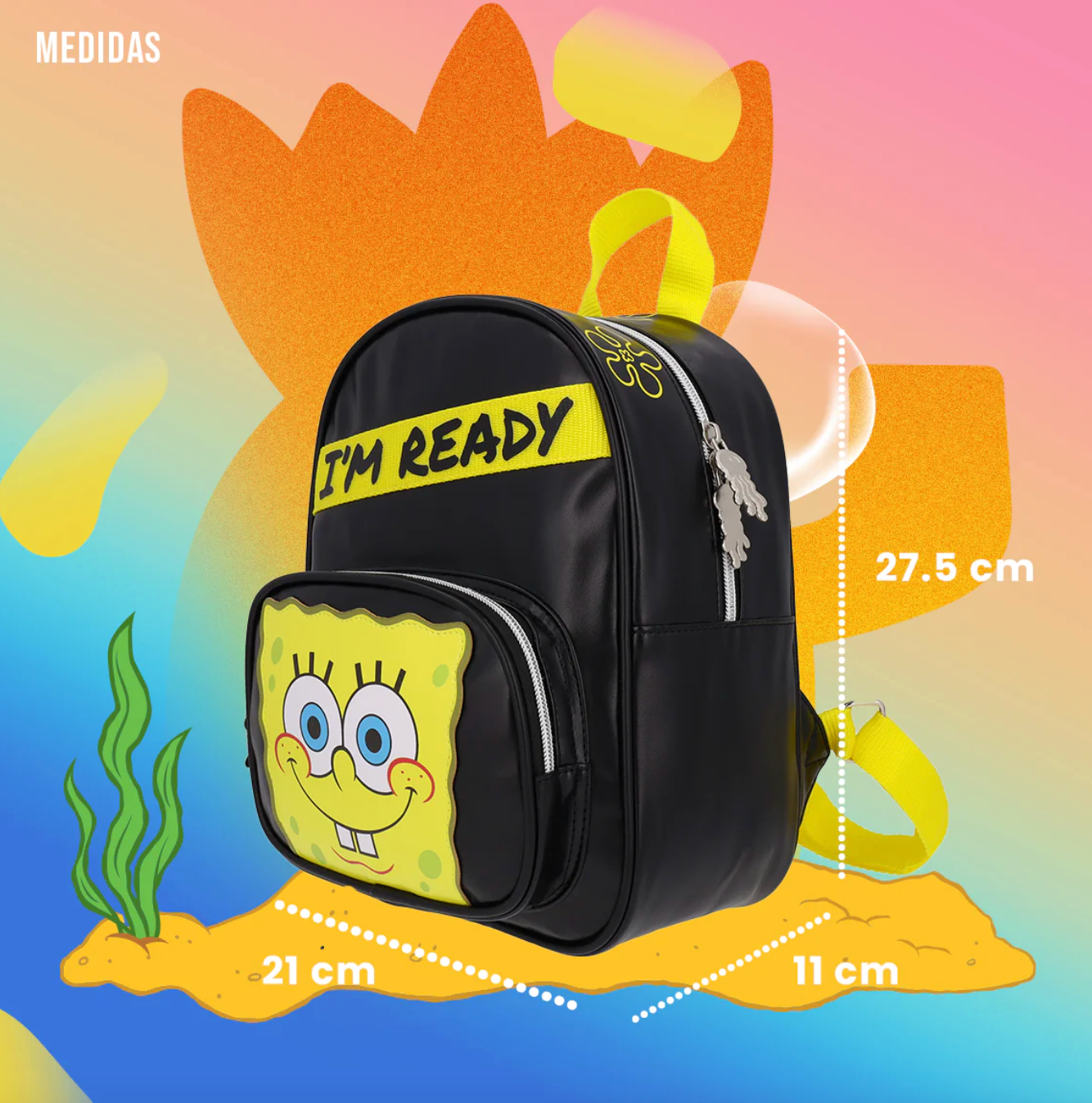 Mini Back Pack Mochila Bob Esponja Negro
