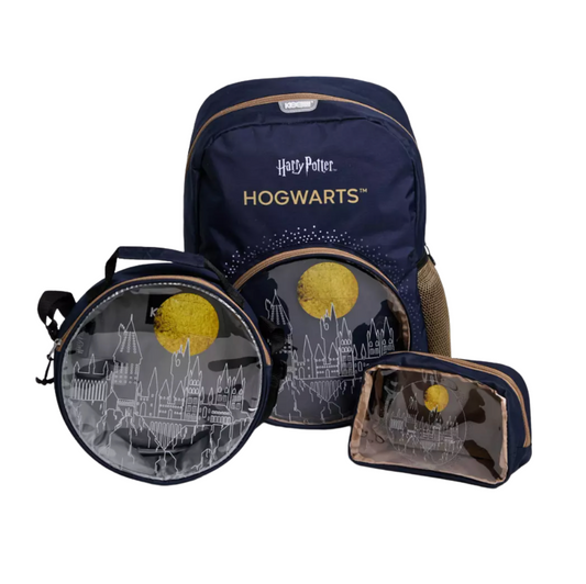 Set Escolar Harry Potter Infantil Mochila + Lonchera + Estuche