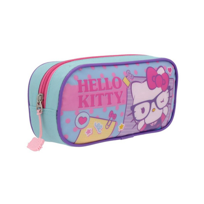 Estuche Escolar  Hello Kitty Infantil Celeste