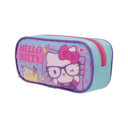 Estuche Escolar  Hello Kitty Infantil Celeste