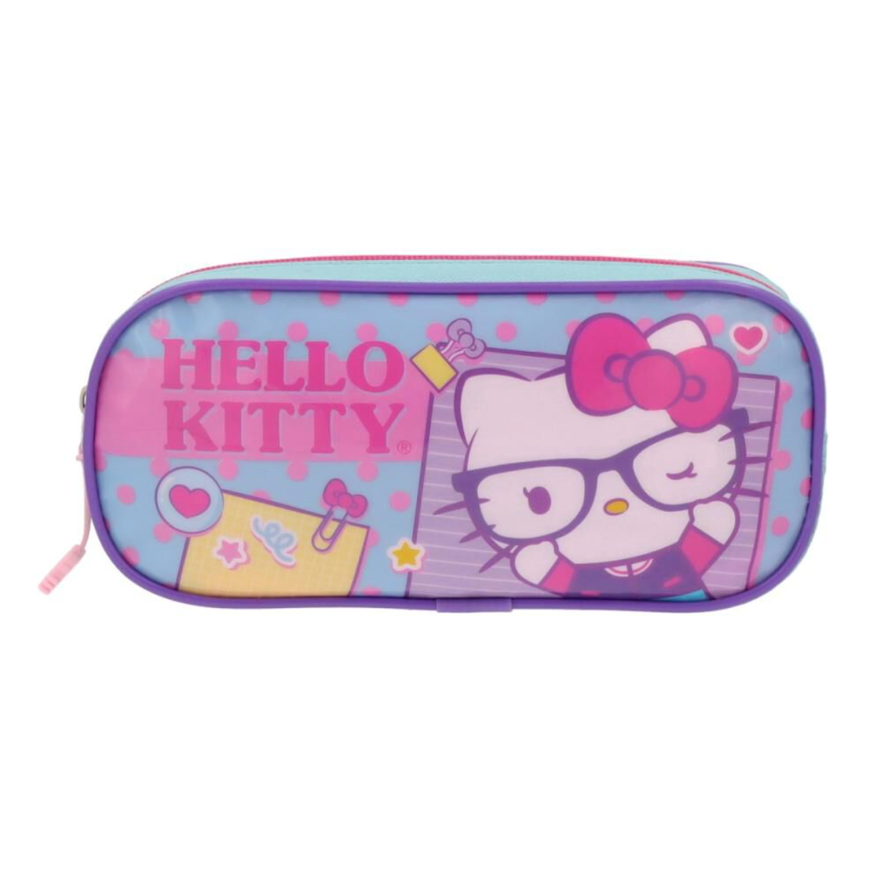 Estuche Escolar  Hello Kitty Infantil Celeste