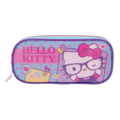 Estuche Escolar  Hello Kitty Infantil Celeste