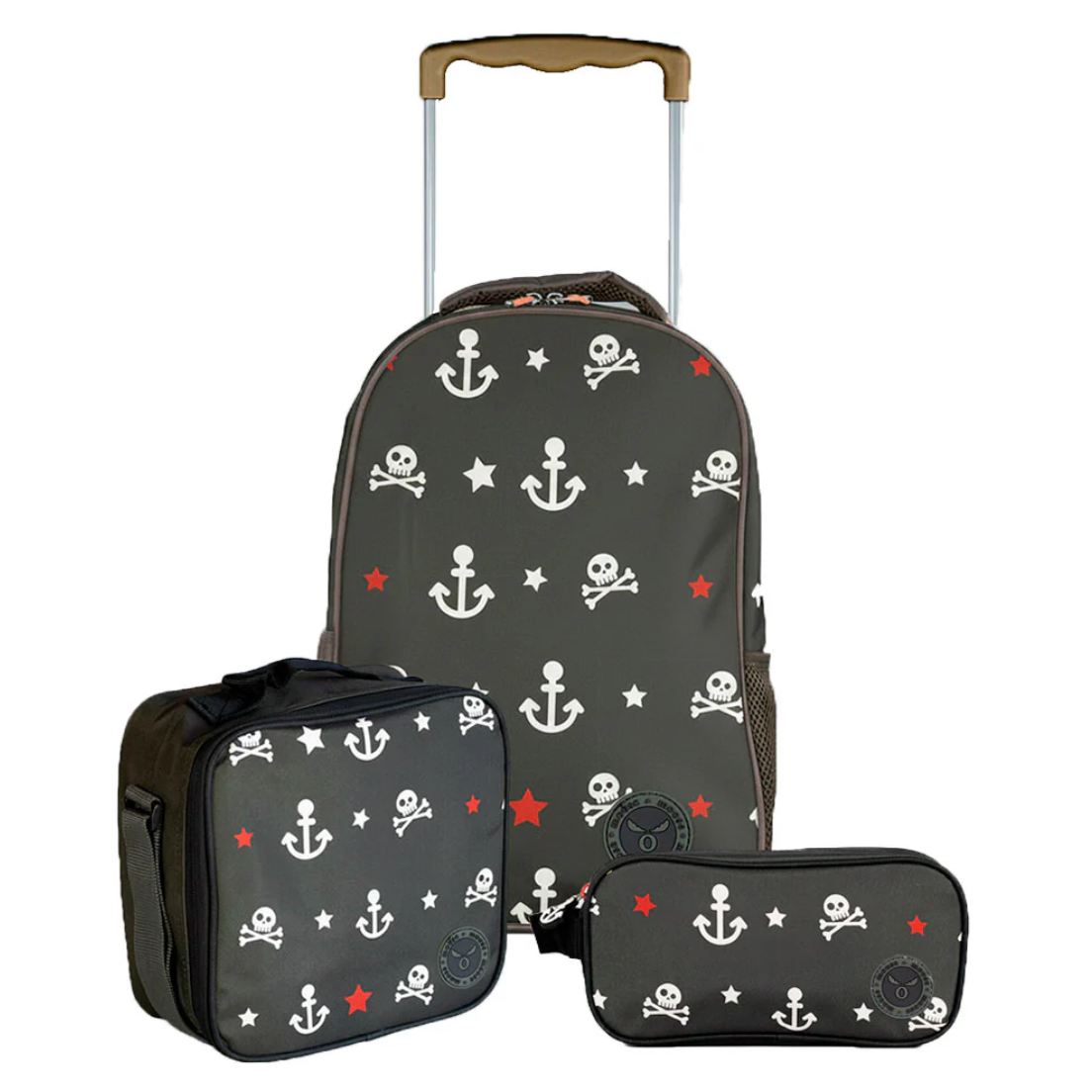 Pack Escolar Kids Pirata y Calavera Moose Mochila + Lonchera + Estuche