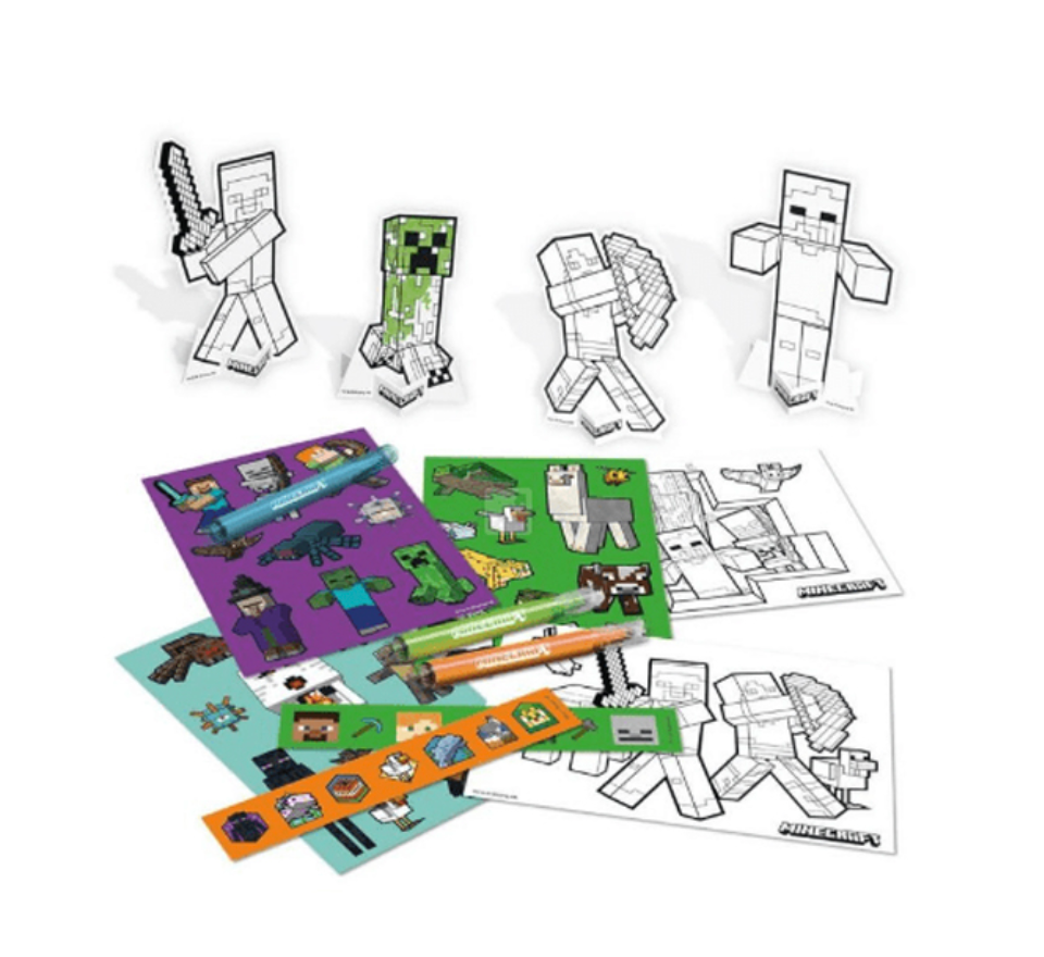 Set De Actividades Con Stickers De Minecraft