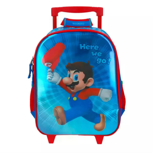 Mochila con Ruedas Super Mario Pequeña Infantil