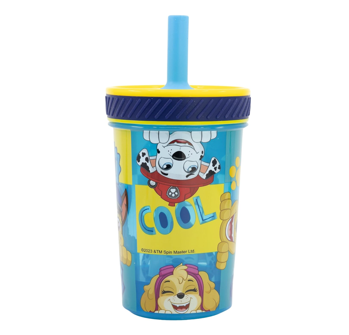 Vaso Con Bombilla Silicona Antivuelco Paw Patrol 370ml