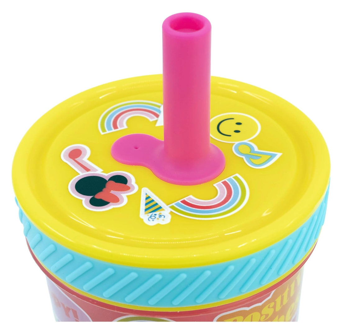 Vaso Con Bombilla Silicona Antivuelco Minnie Mouse 370ml