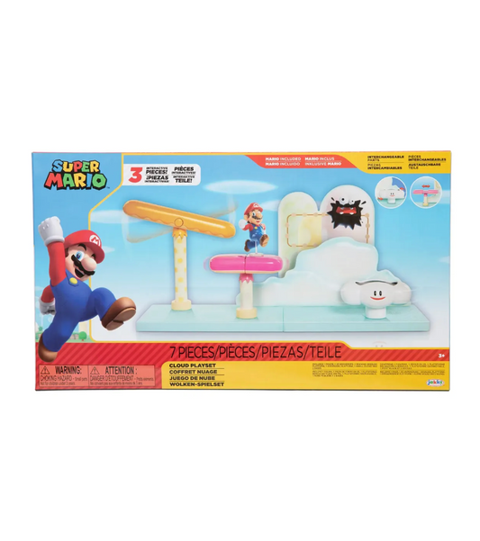 Set Super Mario Cloud World Diorama con figura de acción Mario 6cm