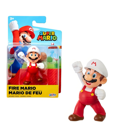 Figura Super Mario Mario De Fuego Articulada 6 Cms