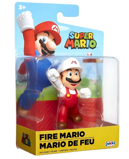 Figura Super Mario Mario De Fuego Articulada 6 Cms