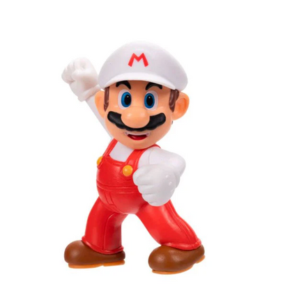 Figura Super Mario Mario De Fuego Articulada 6 Cms