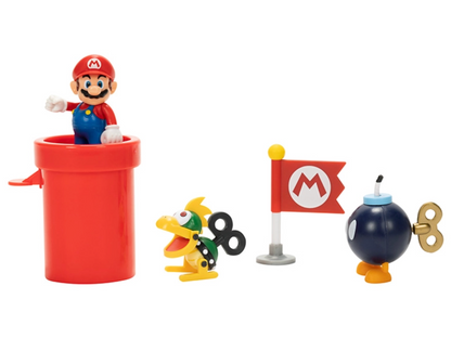 Juguete Playset Diorama Super Mario Cubierta De Aeronave