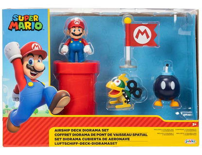 Juguete Playset Diorama Super Mario Cubierta De Aeronave