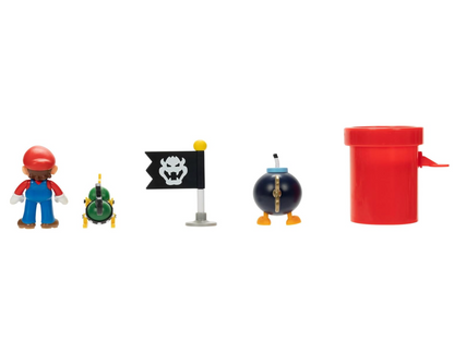 Juguete Playset Diorama Super Mario Cubierta De Aeronave