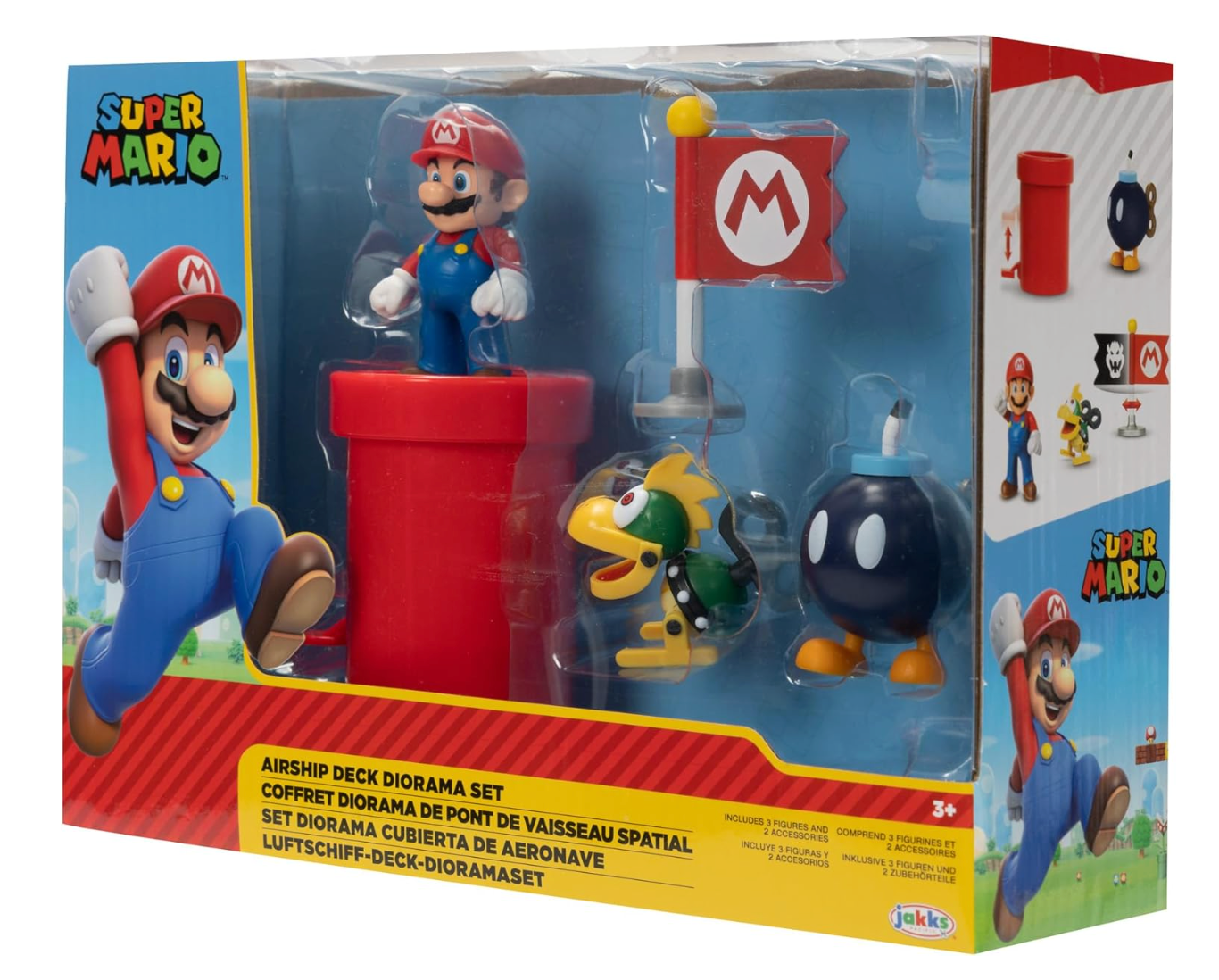 Juguete Playset Diorama Super Mario Cubierta De Aeronave