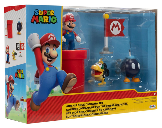 Juguete Playset Diorama Super Mario Cubierta De Aeronave