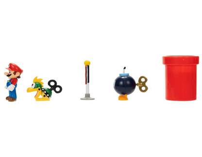 Juguete Playset Diorama Super Mario Cubierta De Aeronave