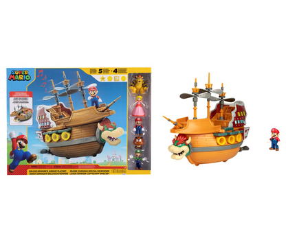 Juego Super Mario Barco Bowser Deluxe con 5 Figuras Playset