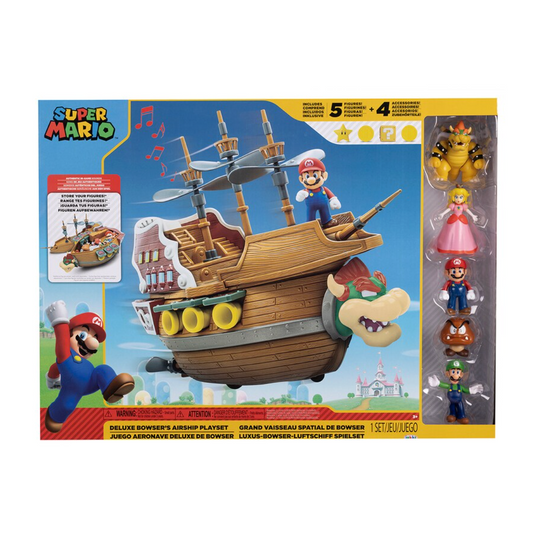 Juego Super Mario Barco Bowser Deluxe con 5 Figuras Playset