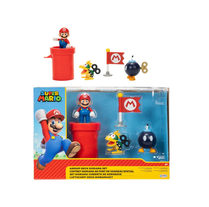 Juguete Playset Diorama Super Mario Cubierta De Aeronave