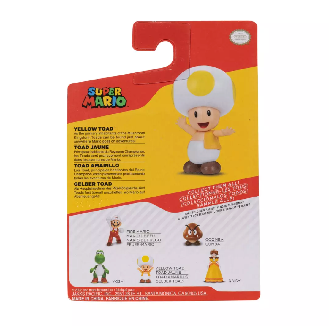 Figura Toad Amarillo Super Mario Coleccionable 6cm