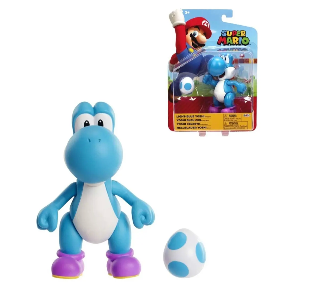 Figura Super Mario Bros Yoshi Celeste 10 Cms Jakks
