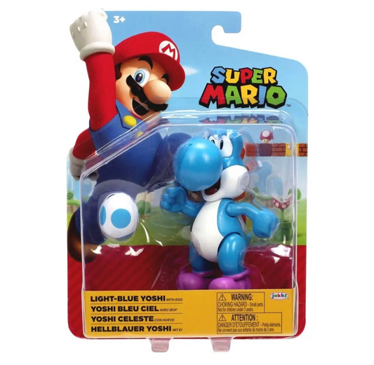 Figura Super Mario Bros Yoshi Celeste 10 Cms Jakks