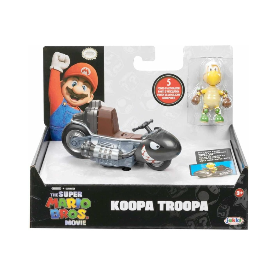 Super Mario Vehiculo Kart Racer Koopa Troopa con Figura Desmontable