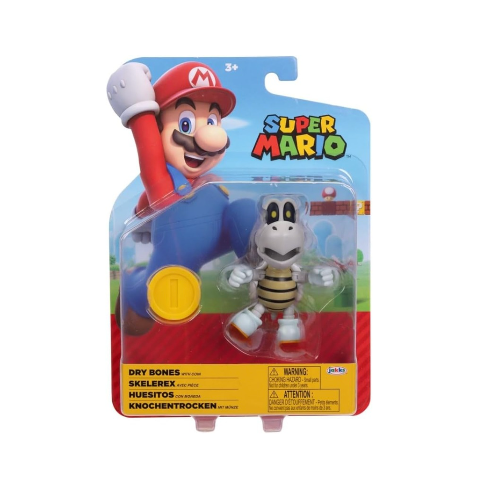 Figuras Nintendo Super Mario De 4 Huesos Secos Con Moneda 10cm