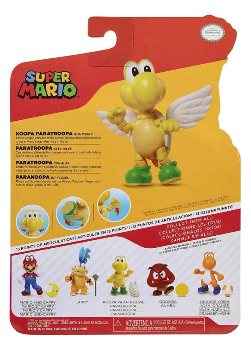Figura de acción Koopa Paratroopa Super Mario Jakks