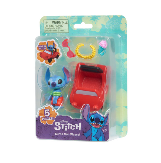 Playset Figuras Stitch Collecion Playa Auto Lilo & Stitch