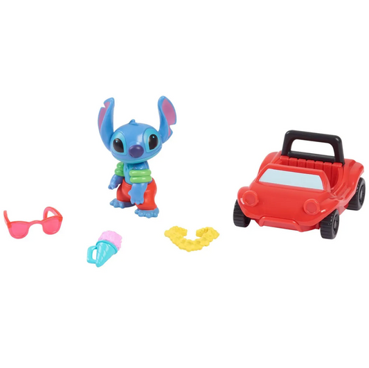 Playset Figuras Stitch Collecion Playa Auto Lilo & Stitch