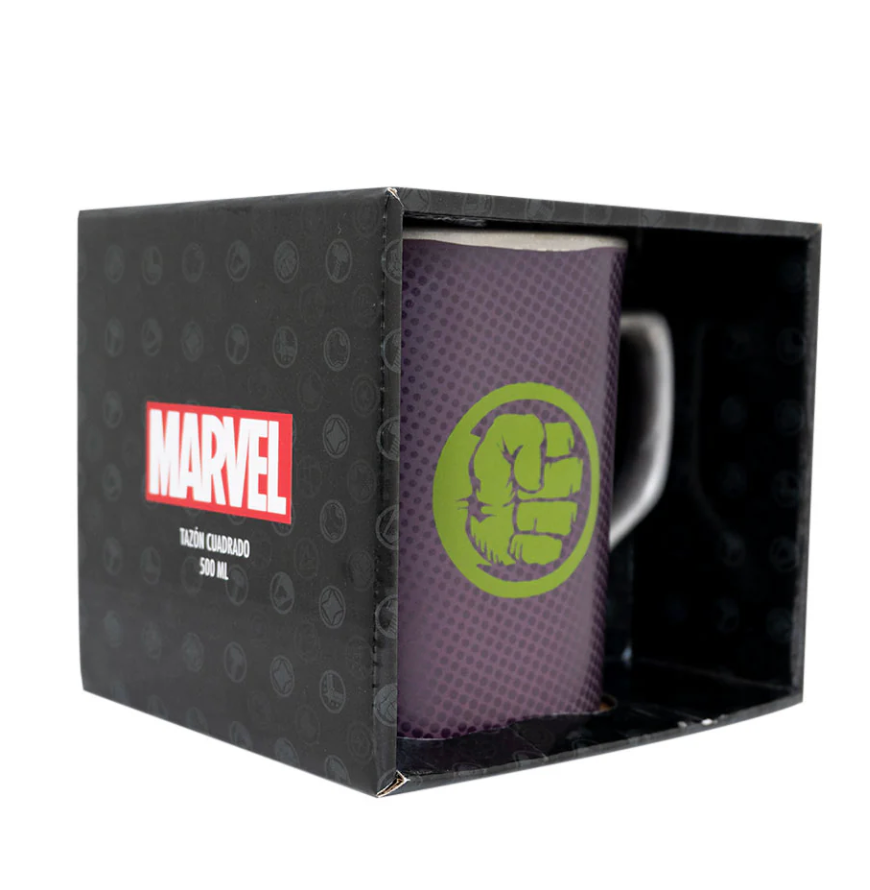 Tazon Cuadrado Hulk 500ml Caja Marvel