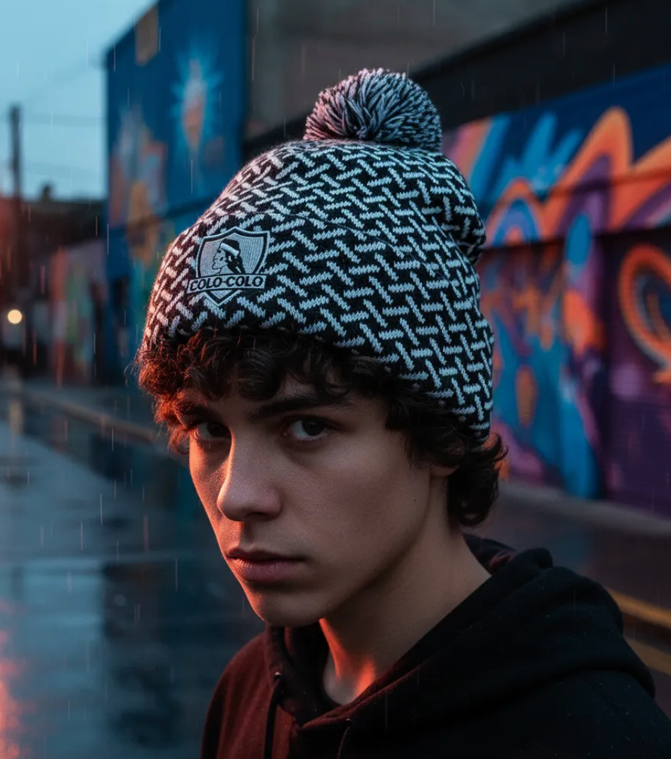 Gorro Pompon Colo Colo