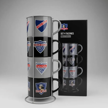 x Mayor Set Colo Colo 4 Tazones De Colección 400ml