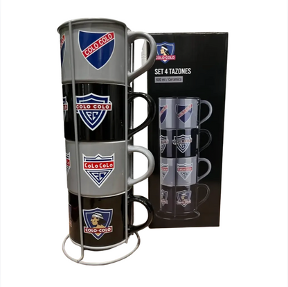 x Mayor Set Colo Colo 4 Tazones De Colección 400ml