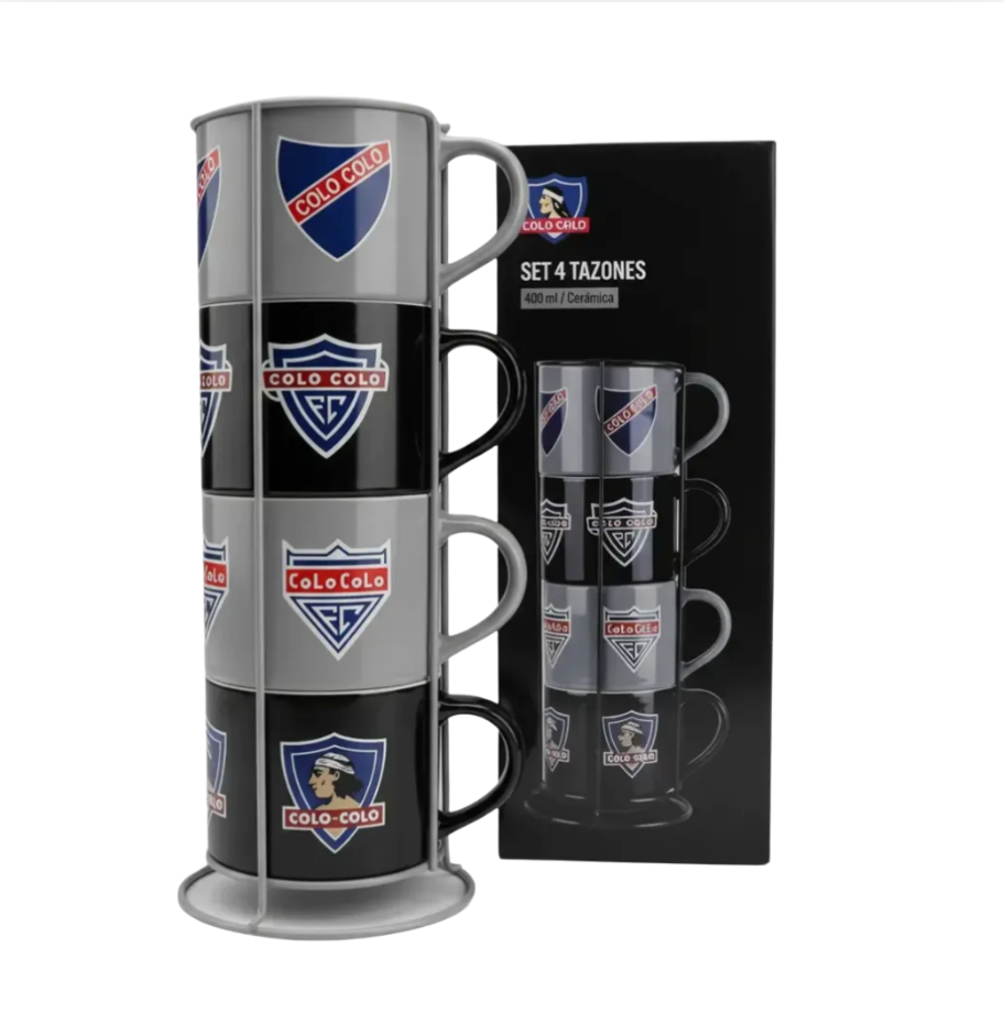 x Mayor Set Colo Colo 4 Tazones De Colección 400ml