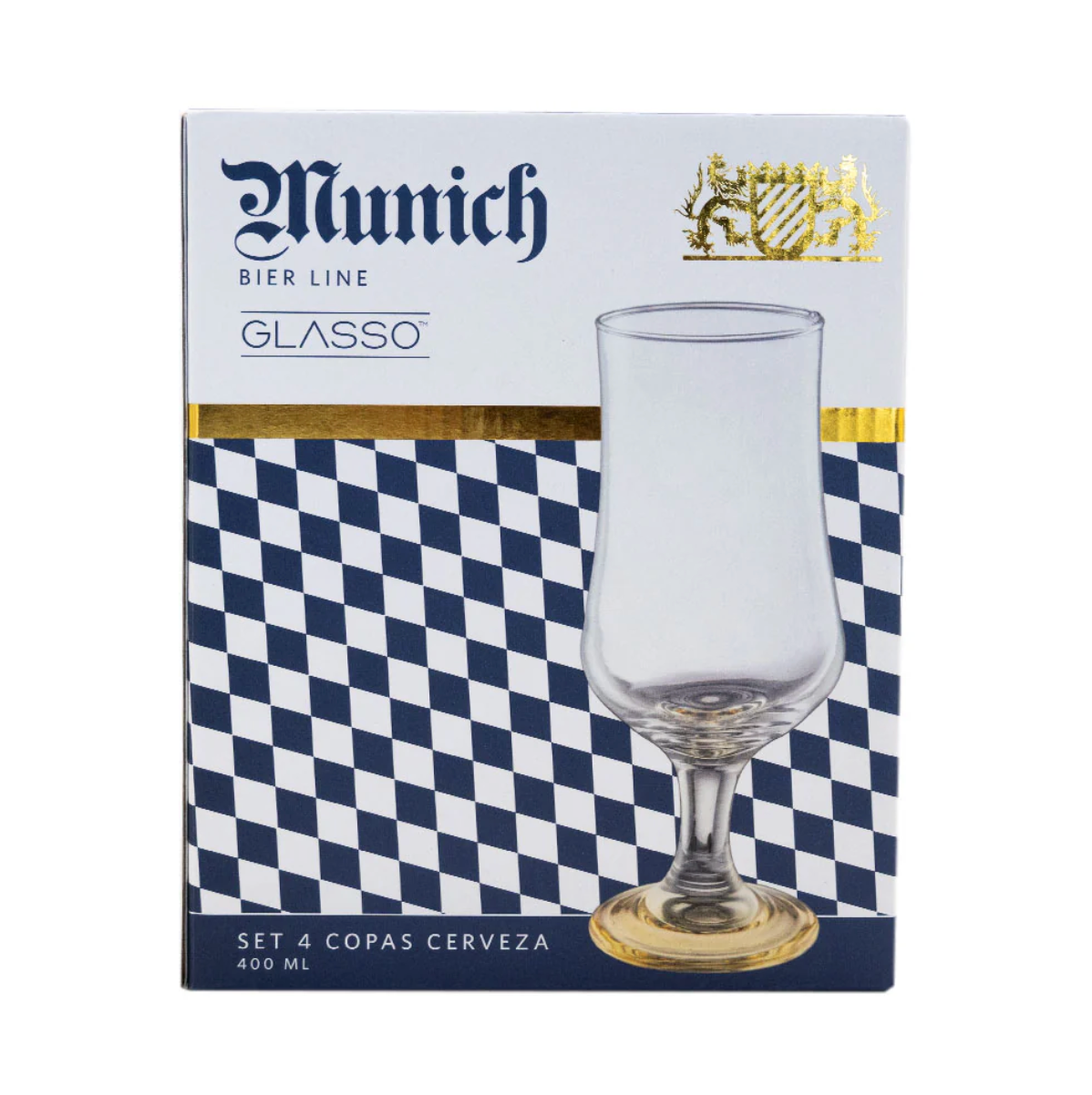 Set 4 Copas Cerveza 400ML Munich Glasso