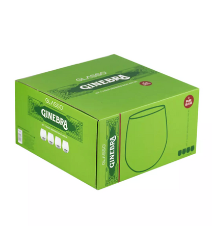x Mayor Set 4 Vasos Redondo Bajo 480cc Ginebra Glasso