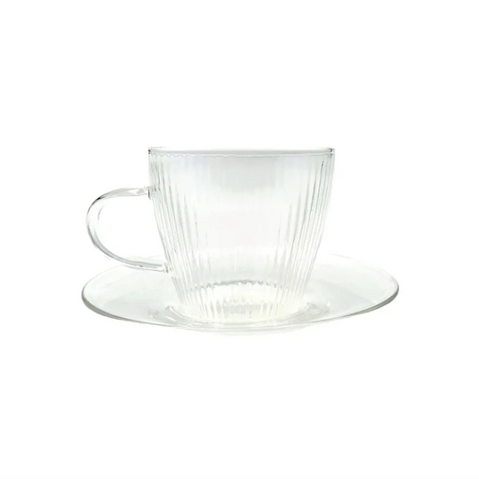 x Mayor Set 4 Tazas C/Plato Espresso Glasso