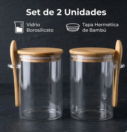 x Mayor Set 2 Canister Redondos Glasso