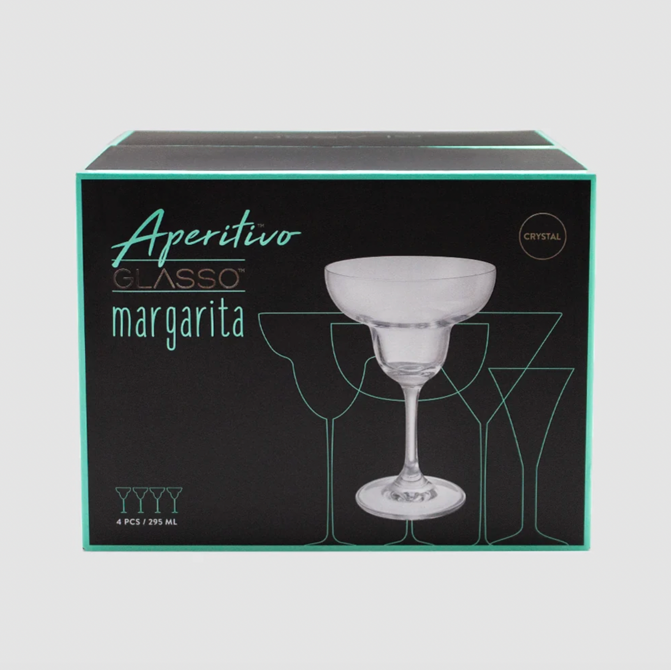 x Mayor Set 4 Copas Margarita Glasso